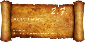 Quitt Ferenc névjegykártya