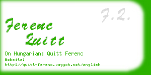 ferenc quitt business card